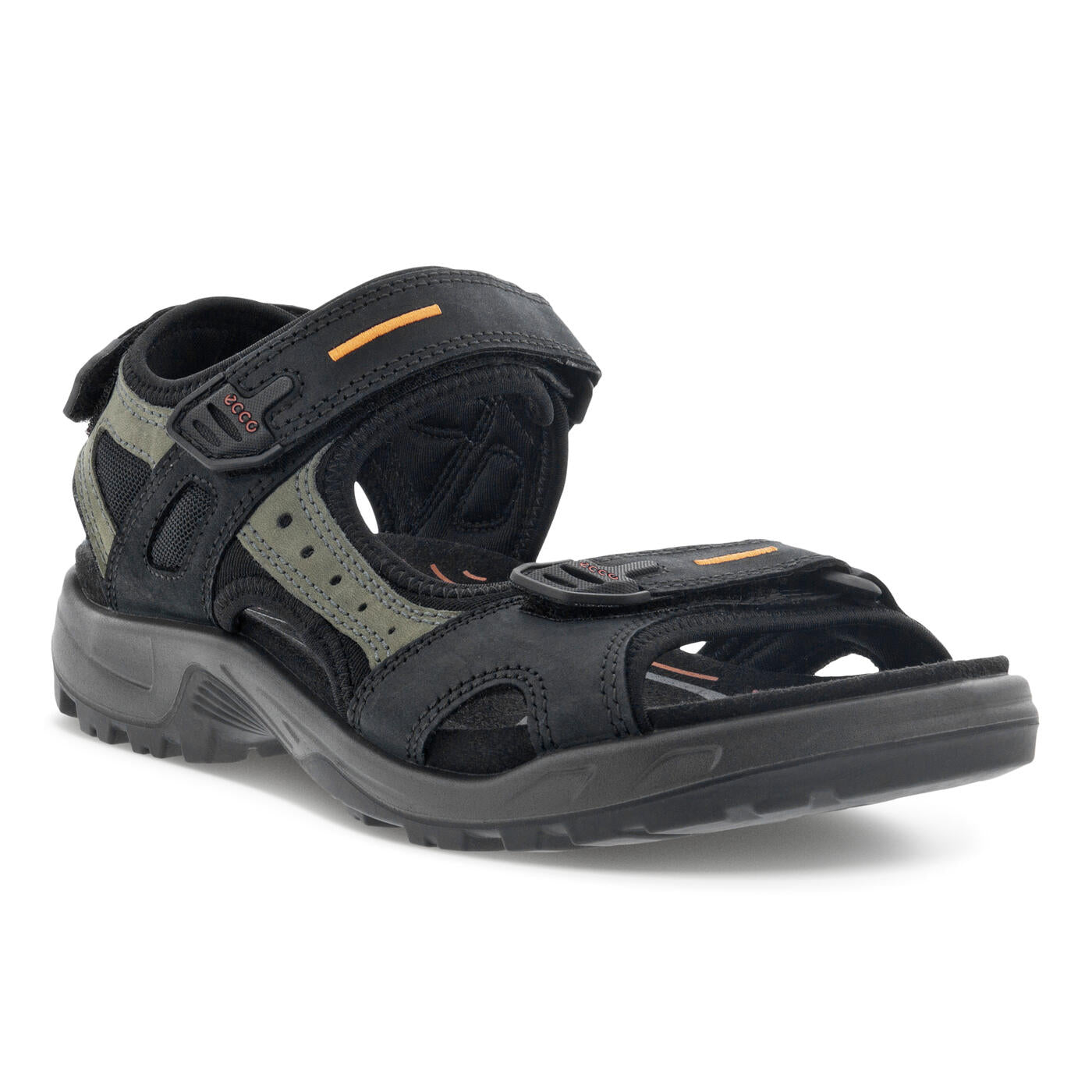 Ecco Men's Yucatan Sandal Black/Mole/Black Oil