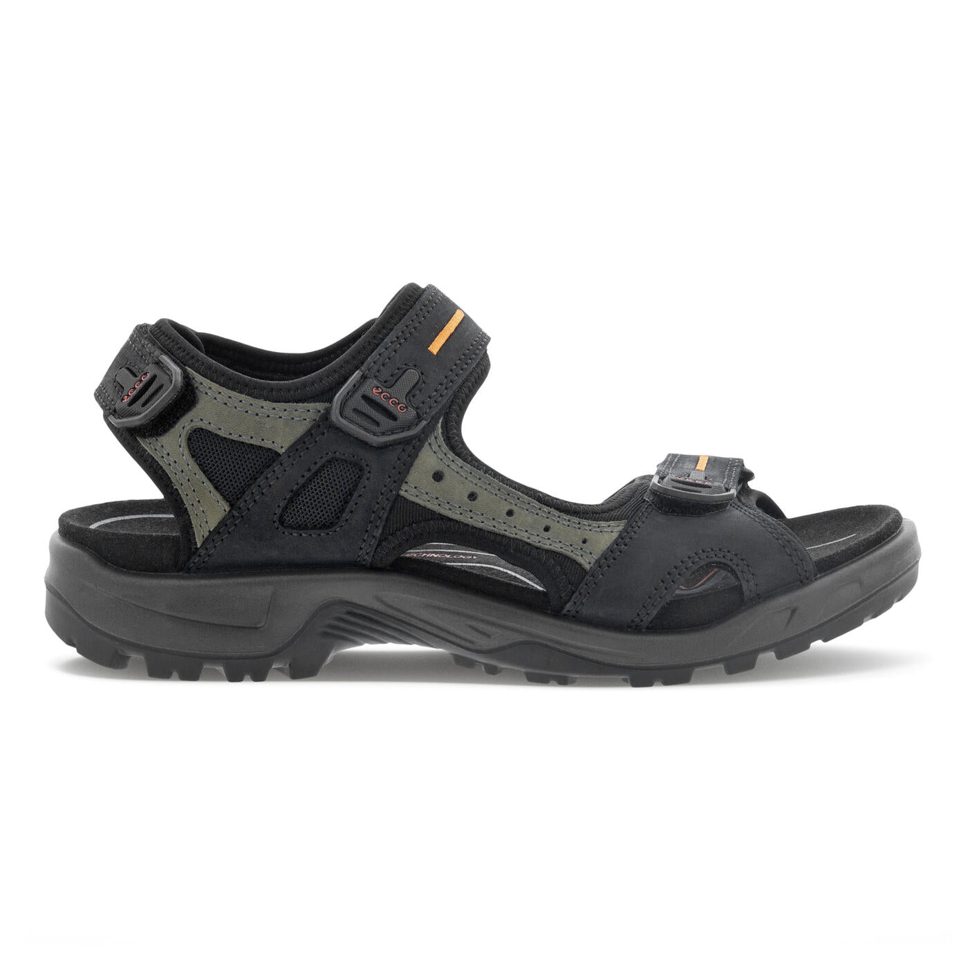 Ecco Men's Yucatan Sandal Black/Mole/Black Oil