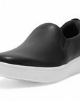 Fitflop Women's Rally Leather Slip-On Skate Sneakers Black