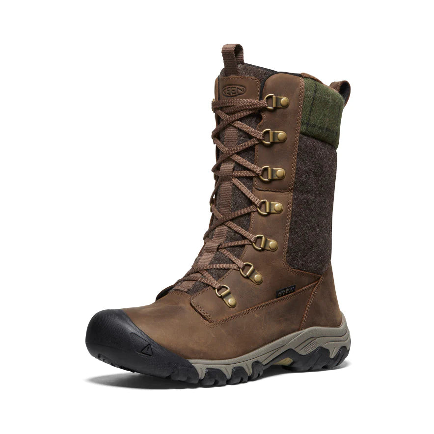 Keen Women's Greta Tall Boot Waterproof Dark Earth/Green Plaid