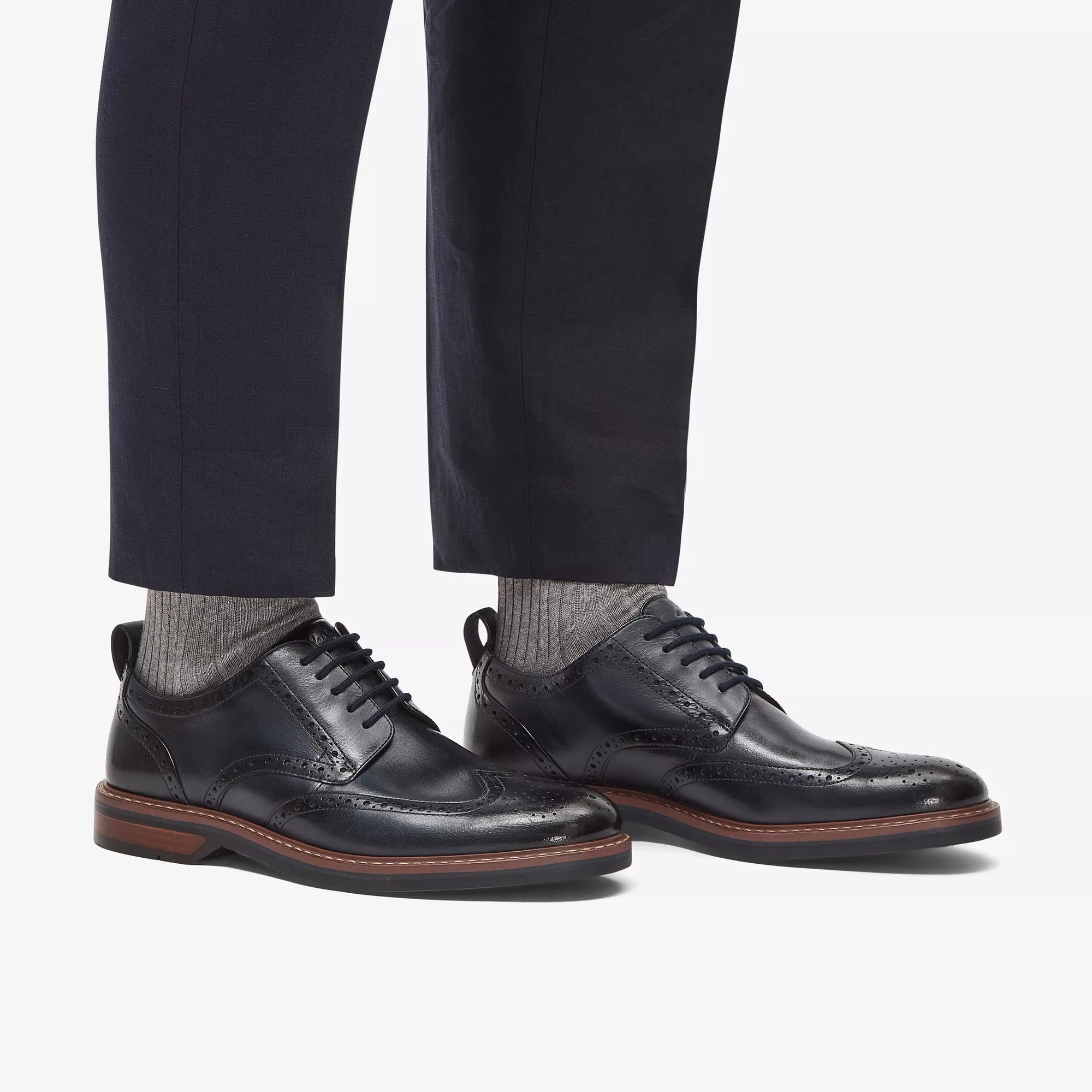 Clarks Men's Aldwin Limit Navy Leather