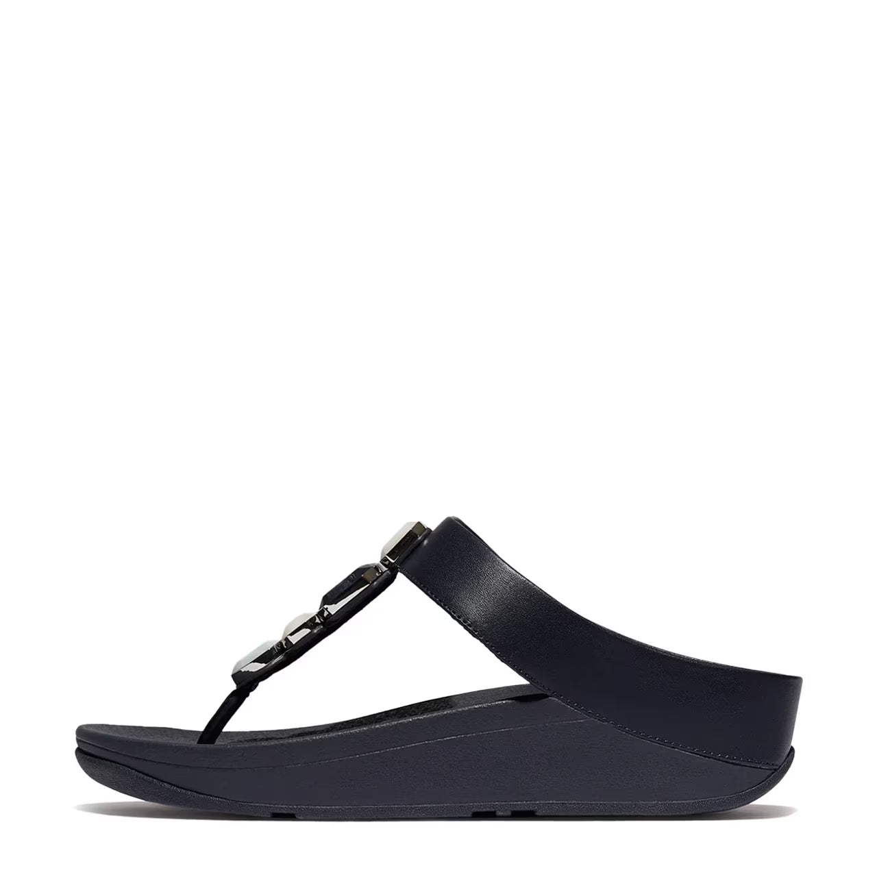 Fitflop Women's Fino Multi-Stone Leather Toe-Post Sandals Midnight Navy
