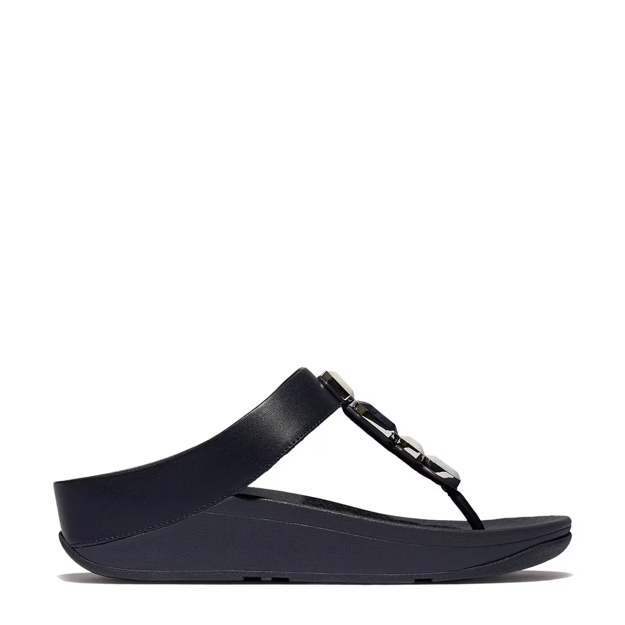 Fitflop Women's Fino Multi-Stone Leather Toe-Post Sandals Midnight Navy