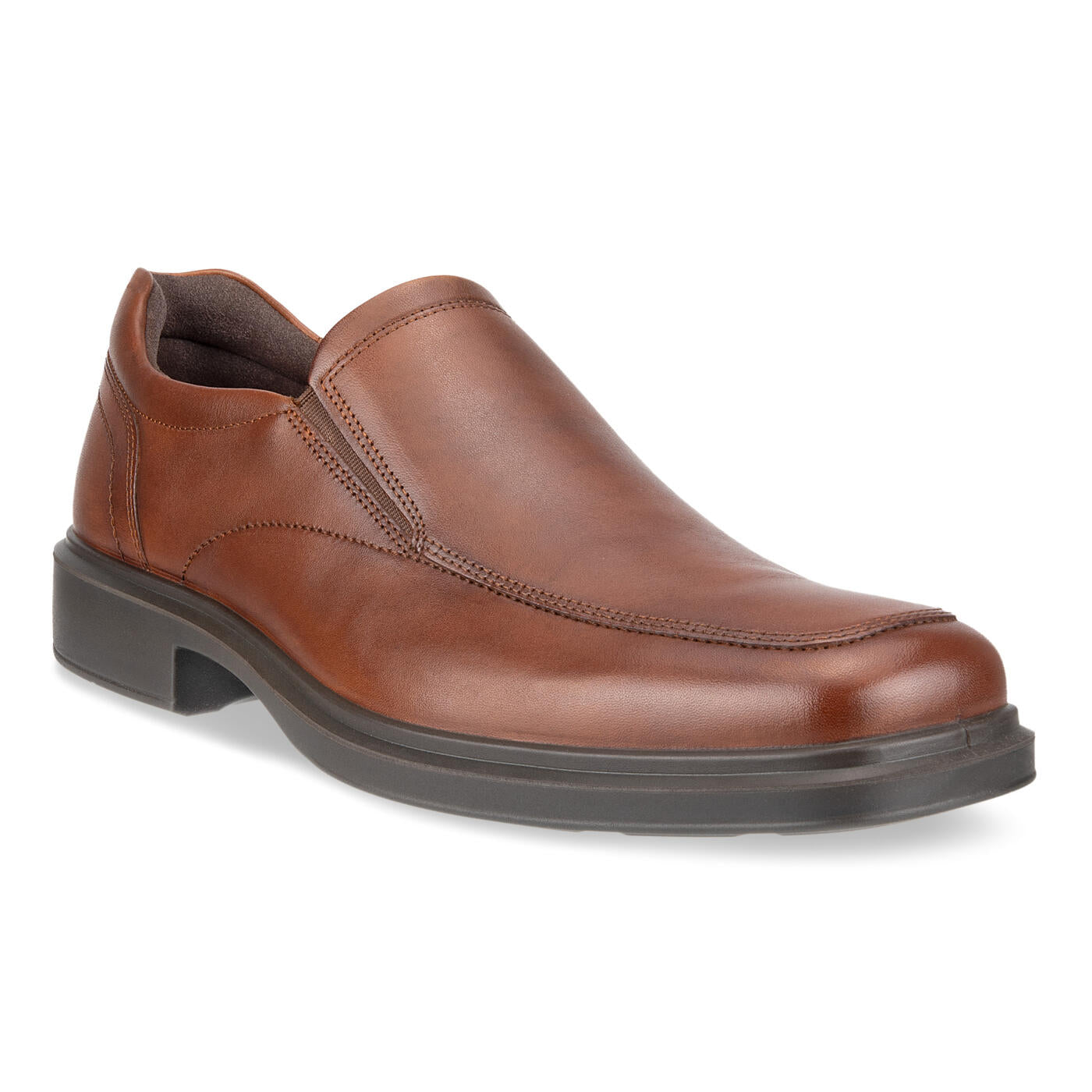 Ecco Men s Helsinki 2 Apron Toe Slip On Cognac Sole Experience