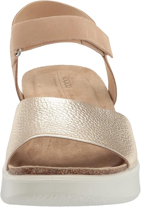 Ecco Women's Flow Cork Strap Pure White Gold
