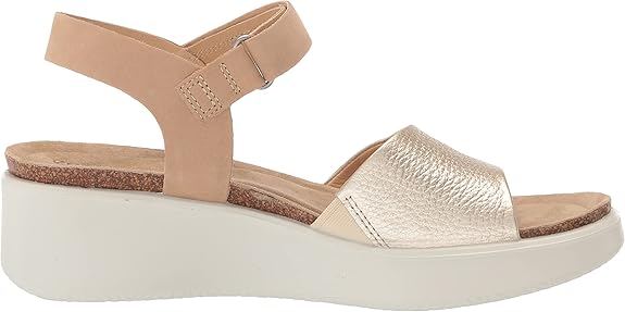 Ecco Women's Flow Cork Strap Pure White Gold