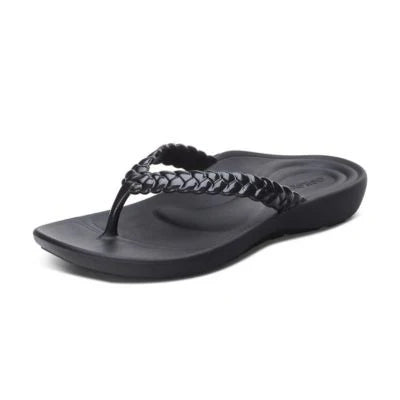Aetrex Women’s Vicki Black Gloss