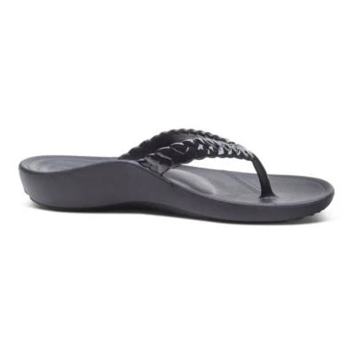 Aetrex Women’s Vicki Black Gloss
