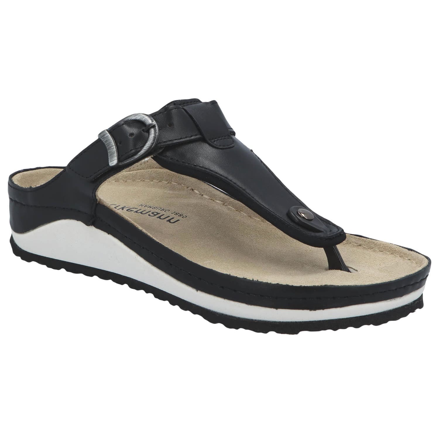 Mules Femme Berkemann Mila | Cuir Véritable Confort Sportif | Semelle Rembourrée Large | Sandales Bien-Être