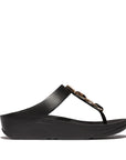 Fitflop Women's Fino Multi-Stone Leather Toe-Post Sandals All Black