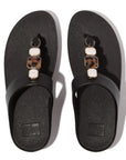 Fitflop Women's Fino Multi-Stone Leather Toe-Post Sandals All Black