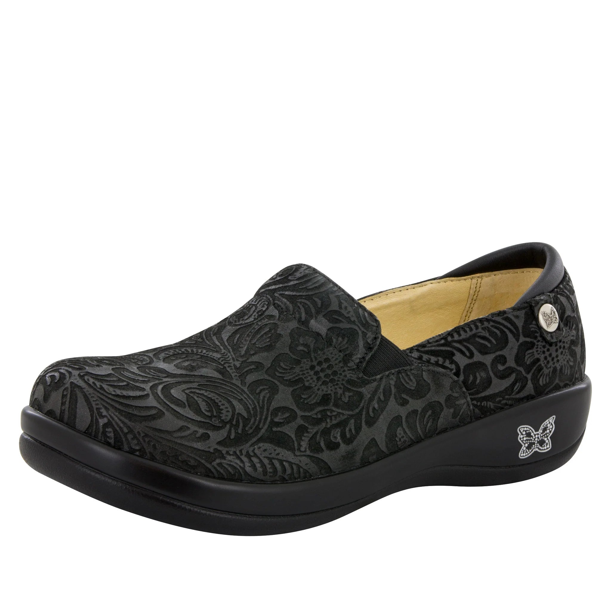 Alegria keli black embossed fashion paisley