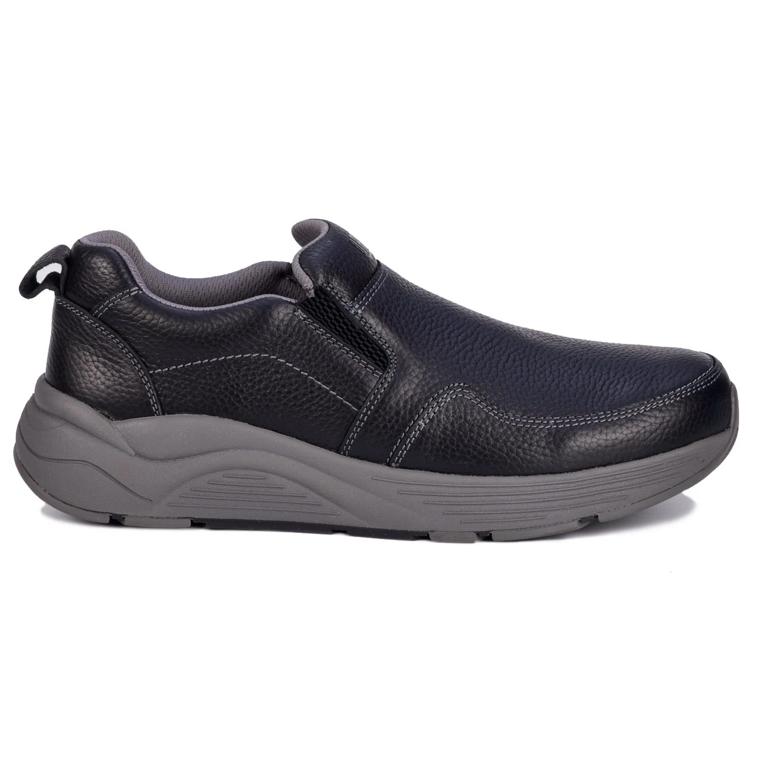 Drew Men's Match Black Pebbled Leather