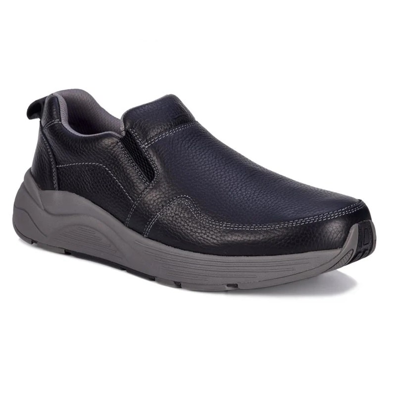 Drew Men's Match Black Pebbled Leather