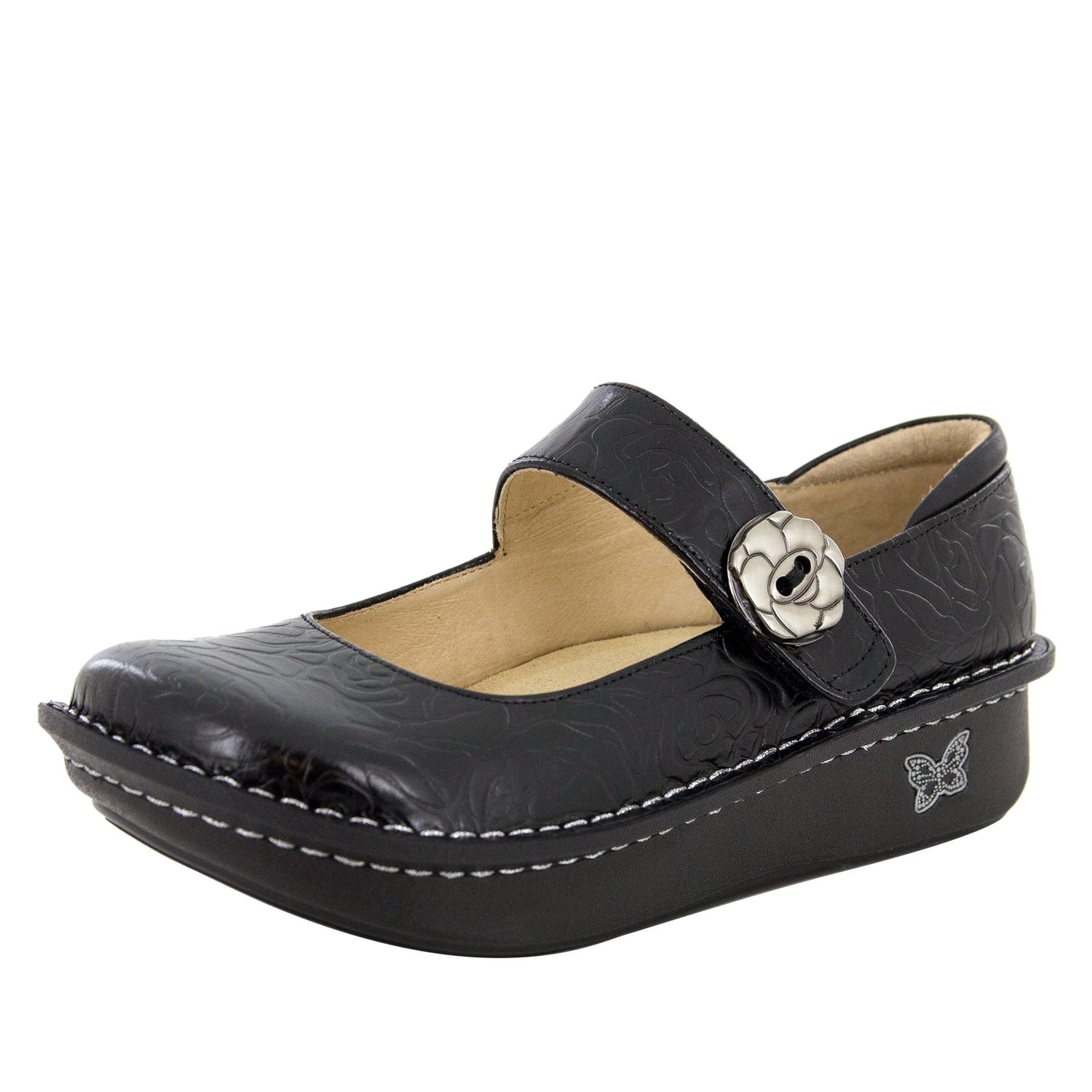 Alegria Women's Paloma Black Embossed Rose