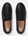 Fitflop Women's Rally Leather Slip-On Skate Sneakers Black