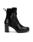 Fluchos Women's Evie Black leather Ankle boots