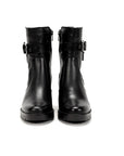 Fluchos Women's Evie Black leather Ankle boots