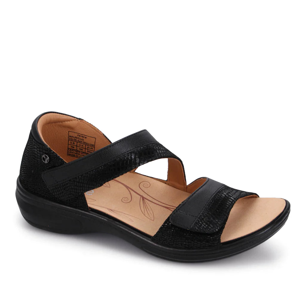 Revere Women's Mauritius Black Lizard