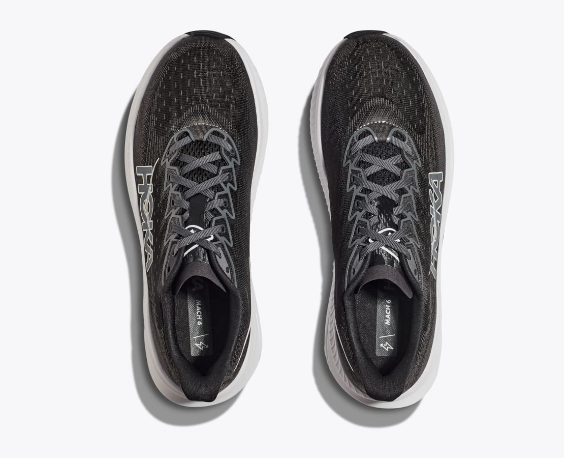 Hoka Men&#39;s Mach 6 Black/White