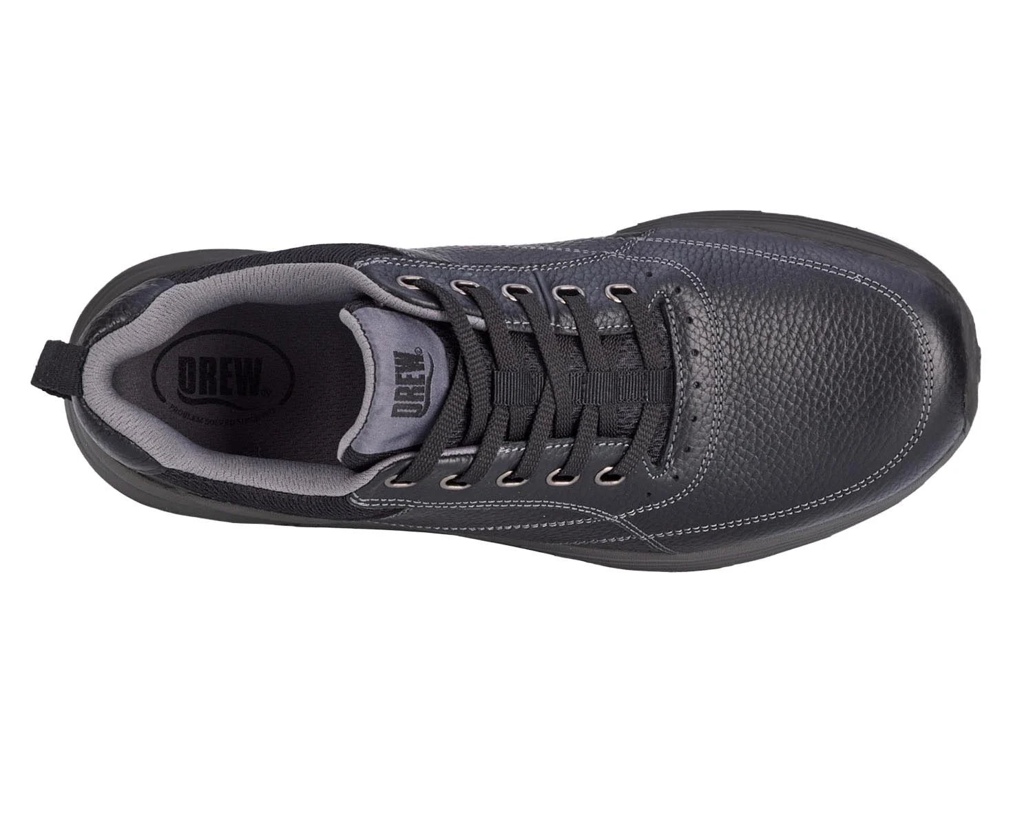 Drew Men's Maker Black Pebbled Leather