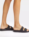 Fitflop Women’s Iquishon Two-Bar Buckle Slides Black