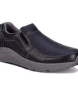 Drew Men's Match Black Pebbled Leather